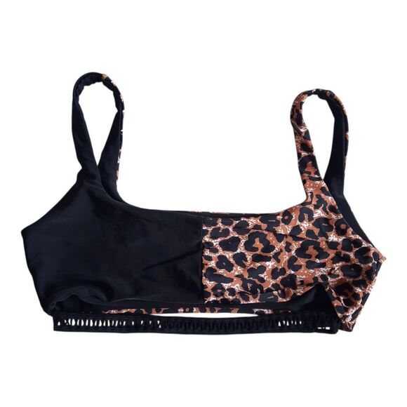 SHEIN Black and Brown Asymmetrical Bikini - Picture 1 of 3